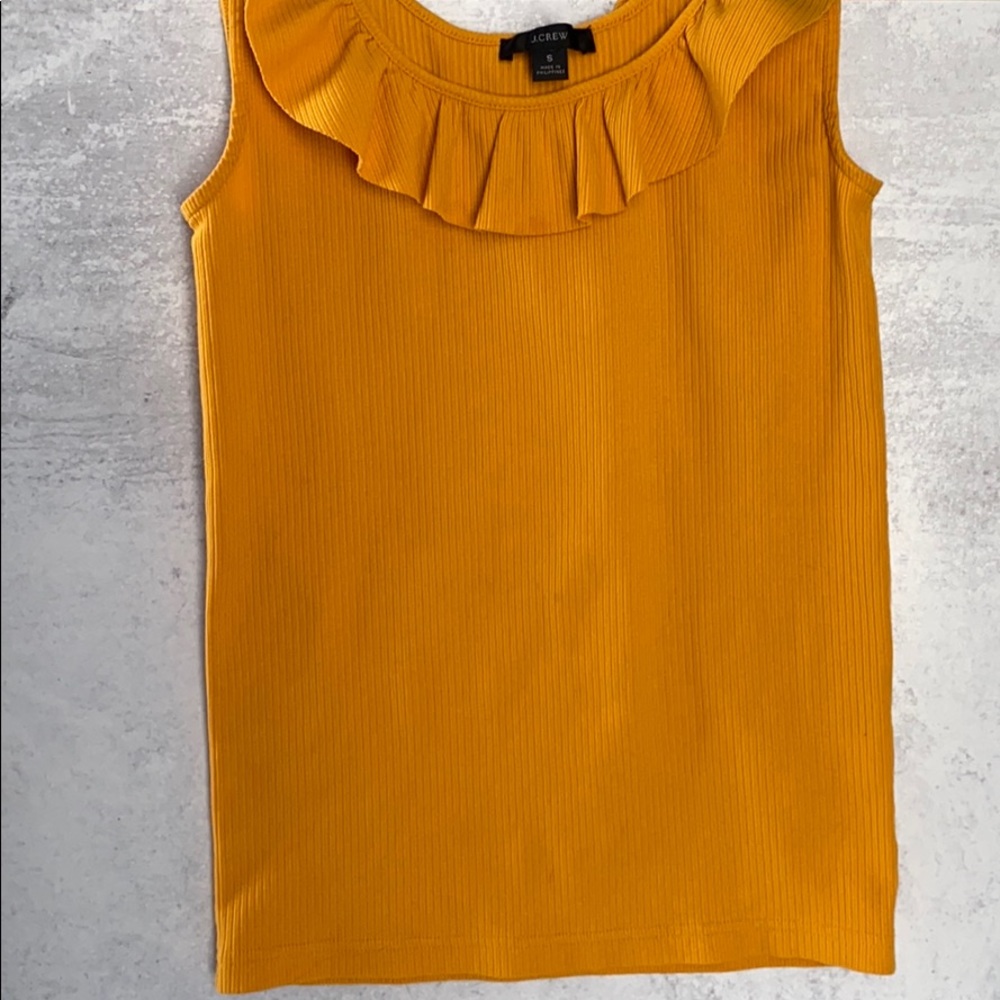 Like New! JCrew Ruffle Yellow Top - Picture 4 of 5
